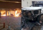 Caminhonete pega fogo, atinge gerador e causa explosão em Coxim