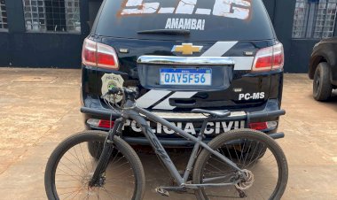 Em menos de 24 horas, Polícia Civil recupera bicicleta furtada e prende autor em Amambai