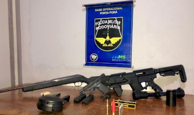 Polícia Militar Rodoviária prende homem por Tráfico Internacional de Armas em Ponta Porã.