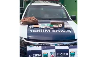 PM apreende drogas e munição que estavam com um homem em Chapadão do Sul