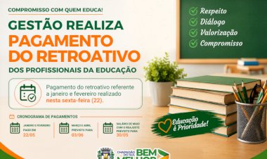 Chapadão do Sul. Pagamento do retroativo aos professores reforça compromisso da gestão com a educação