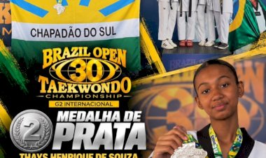 Prata internacional coloca atleta da Escolinha Municipal de Taekwondo de Chapadão do Sul no pódio do Brazil Open G2