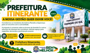 Queremos Ouvir Você: Chapadão do Sul lança Projeto Prefeitura Itinerante nesta quarta-feira (28) nos bairros Planalto e Esperança