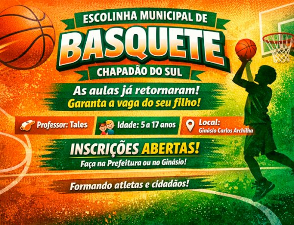 Escolinha de basquete da Prefeitura de Chapadão do Sul voltou às suas atividades e há vagas