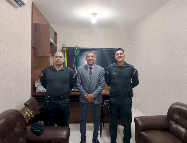 Presidente da Câmara, Marcelo Costa, recebe novo comandante da Polícia Militar de Chapadão do Sul
