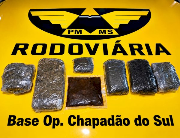 PMR de Chapadão do Sul prende mulher com de 1,3 kg de Haxixe na MS 425
