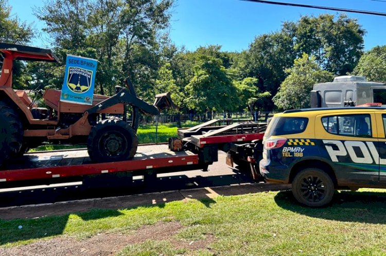Polícia Militar Rodoviária recupera trator furtado em Anhanduí