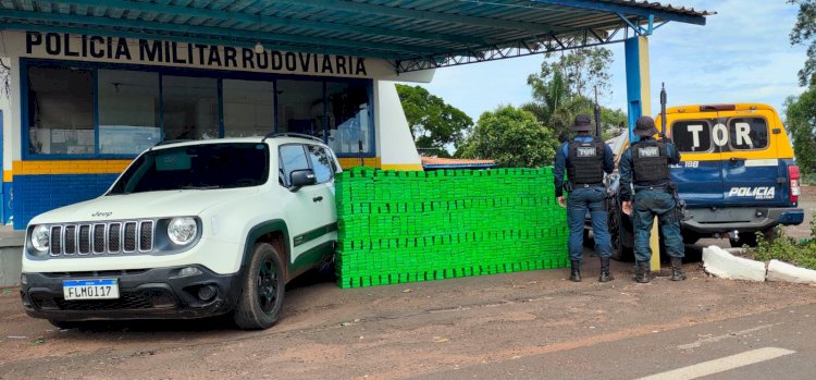 Polícia Militar Rodoviária apreendeu veículo que transportava mais de 1 tonelada de droga em Amambai.