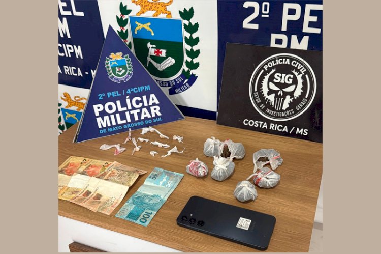 PM e PC realizam operação conjunta e prendem uma jovem por tráfico de drogas em Costa Rica