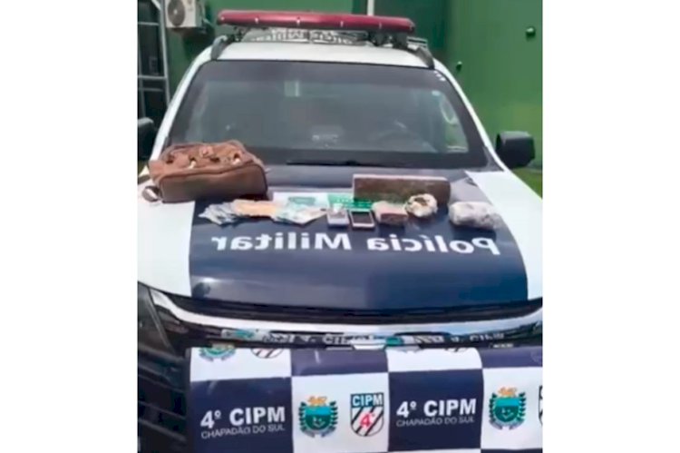 PM apreende drogas e munição que estavam com um homem em Chapadão do Sul