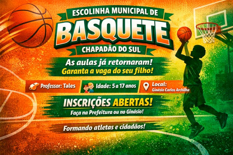 Escolinha de basquete da Prefeitura de Chapadão do Sul voltou às suas atividades e há vagas