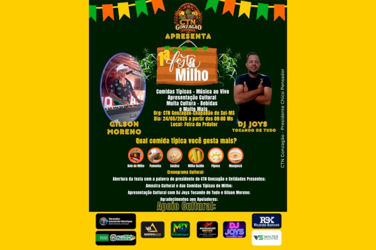 No domingo (24) ocorre a 1ª Festa do Milho de Chapadão do Sul na Feira do Produtor