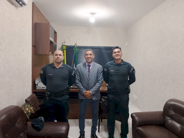Presidente da Câmara, Marcelo Costa, recebe novo comandante da Polícia Militar de Chapadão do Sul