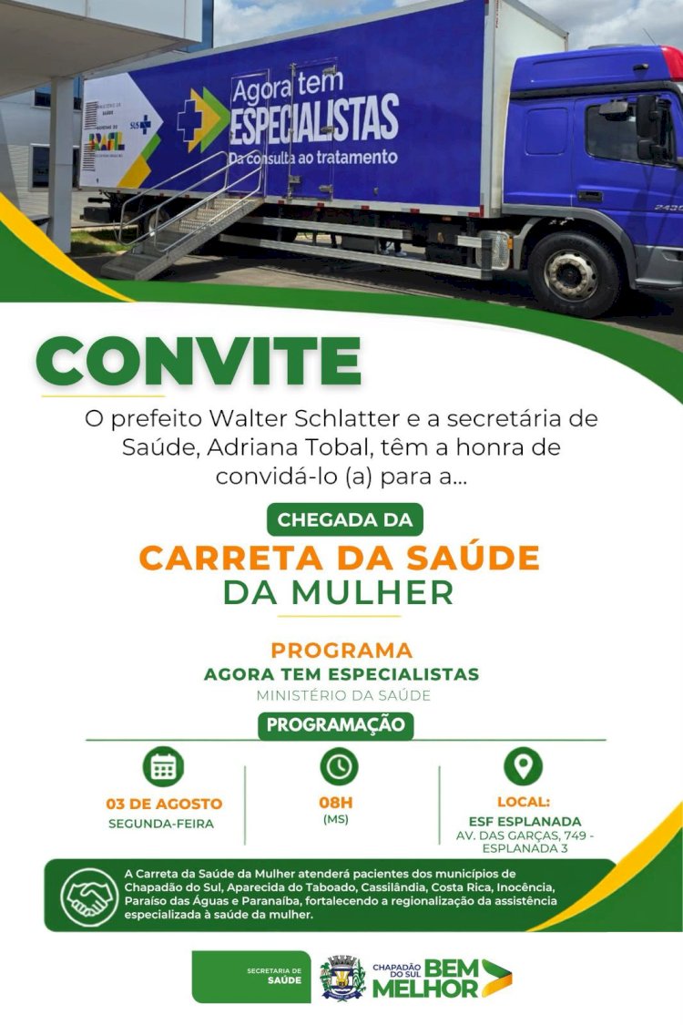 CONVITE - O prefeito Walter Schlatter e a secretária de Saúde, Adriana Tobal