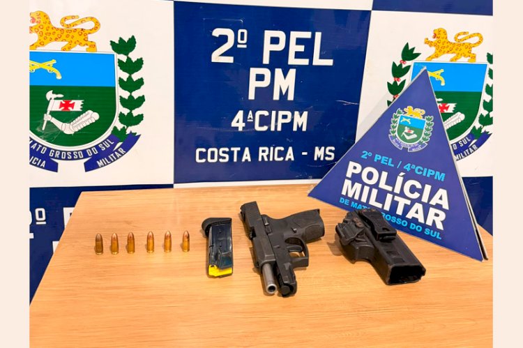 Homem saca pistola em comércio de Costa Rica e acaba preso pela Polícia Militar
