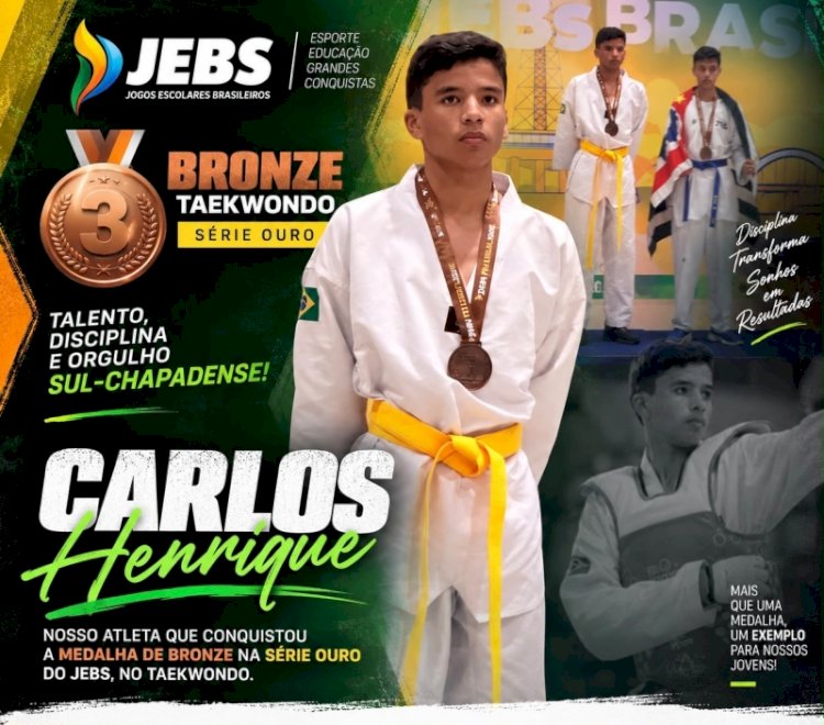 Carlos Henrique conquista bronze nos JEBS e coloca Chapadão do Sul no pódio nacional