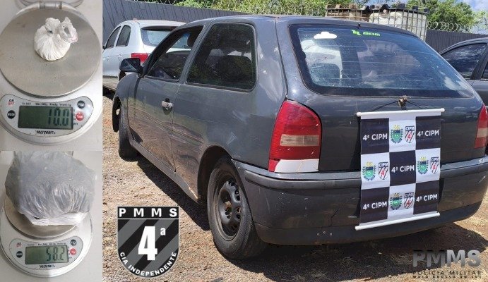 Homem é detido com drogas após PM localizar veículo furtado em Chapadão do Sul
